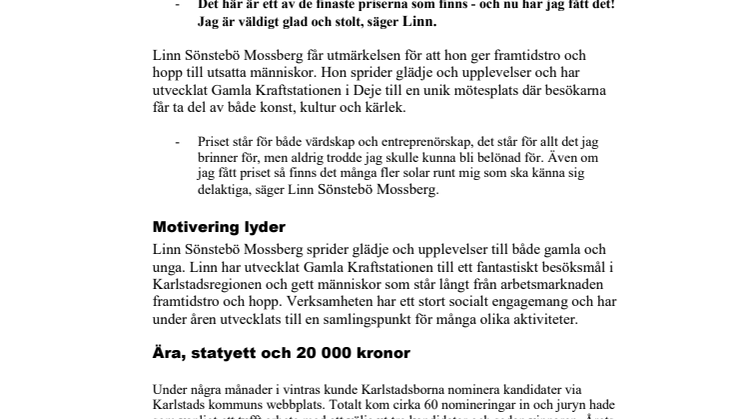 ​Linn är Årets Sola 2020