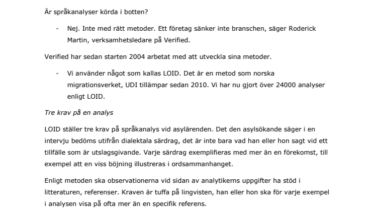 ”Språkanalyser inte körda i botten”