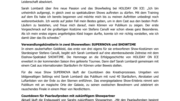 Sarah Lombardi taucht ein in die Welt von HOLIDAY ON ICE