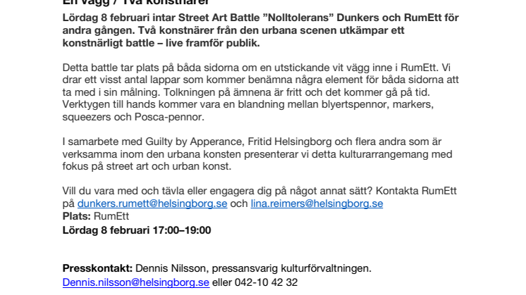 Nolltolerans #2 - En vägg / Två konstnärer