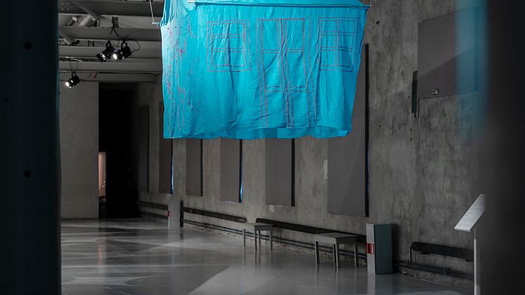 Installation view/Installationsbild The Long Way Home, 2011, Yasmin Jahan Nupur, Delta & Sediment Färgfabriken 2019