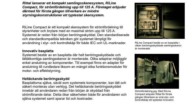 Rittal lanserar kompakt skensystem upp till 125 A