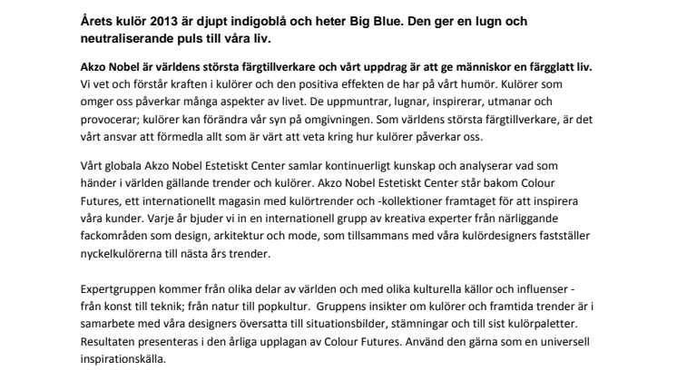 Blått hänför oss under 2013