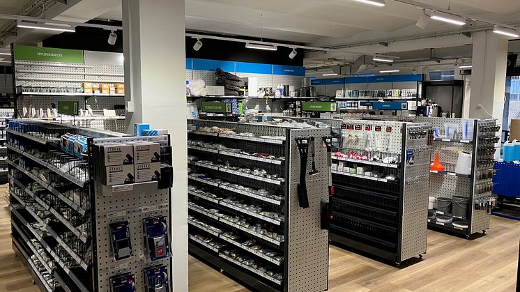 Butiksindretningen i den nye butik på Amager