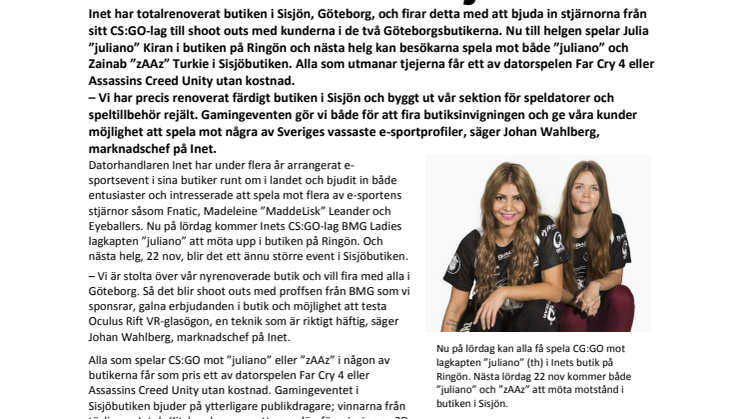 Testa dina skills mot Inets CS:GO-stjärnor