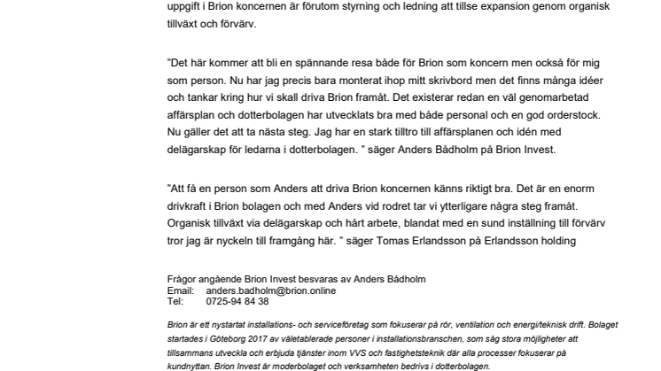 Brion Installation & Service Ledningsstrukturen på plats