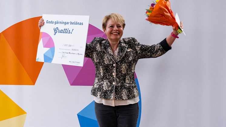 Christina från Solna vann 1 miljon på en skraplott från Miljonlotteriet.