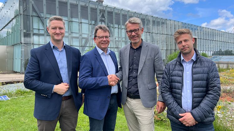 Rikard Lind ordförande NSR, Ari Suomilammi Director Gasum, Ulf Molén vd NSR, Niclas Löfstedt Legal Counsel Gasum
