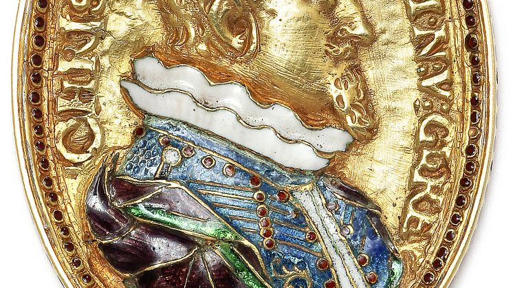 Kontrafejmedaille u. år (før 1625), guld og emalje, Jakob van Doordt / Nikolai Schwabe, cf. G 36,  JS 230
