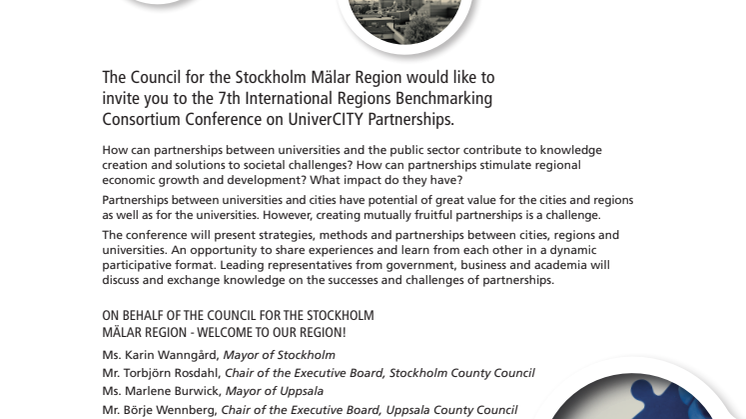 Inbjudan UniverCITY Partnerships konferens 12-14 oktober i Stockholm och Uppsala
