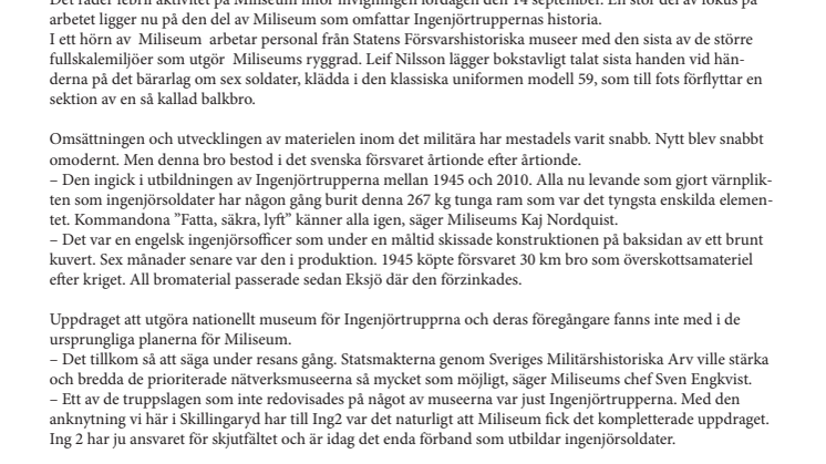”Fatta, säkra, lyft” på Miliseum