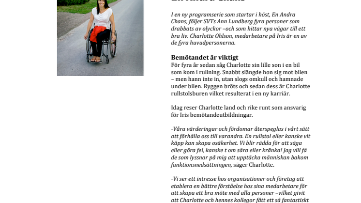 Iris medarbetare medverkar i En Andra Chans, SVT