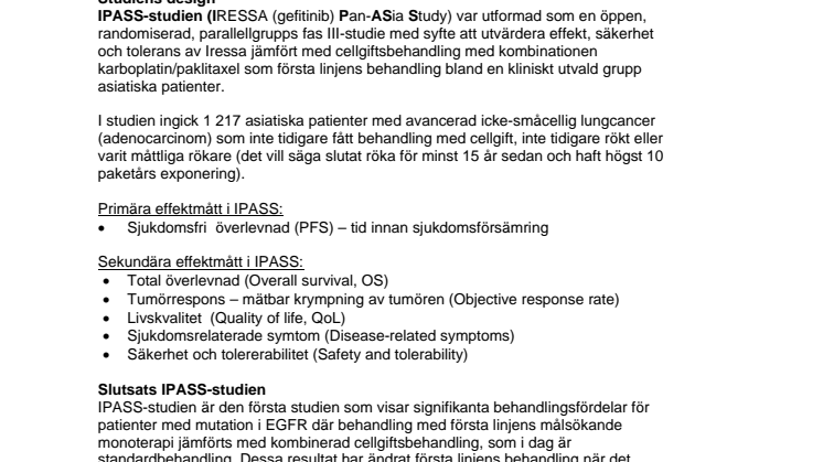 Fakta om IPASS-studien