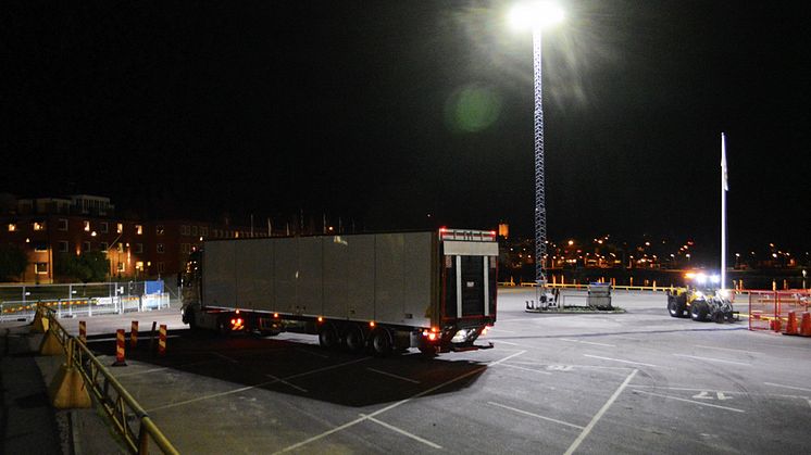 Titan mastbelysning lyser upp Gotlandsterminalen hos Smålandshamnar, Oskarshamn