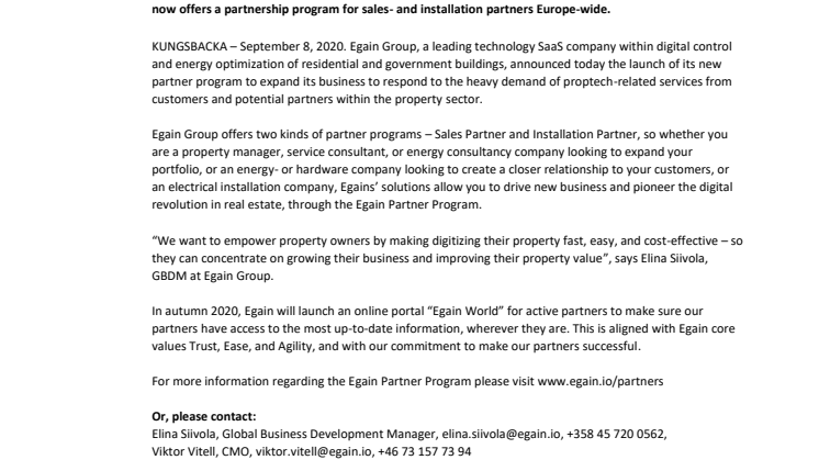 Egain Group launches new partnership program