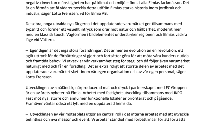 Elmia uppdaterar varumärket