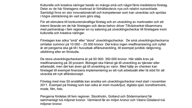 Fem miljoner till affärsutveckling i kreativa näringar
