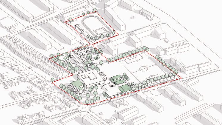 Plan for området med træer