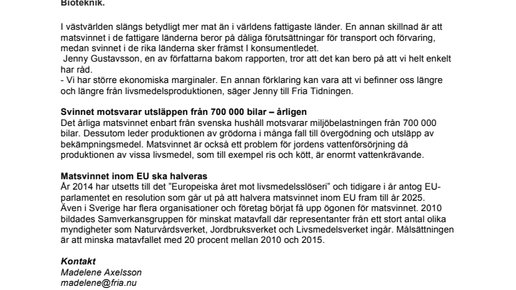 Var tredje matkasse slängs – höginkomstländerna toppar statistiken