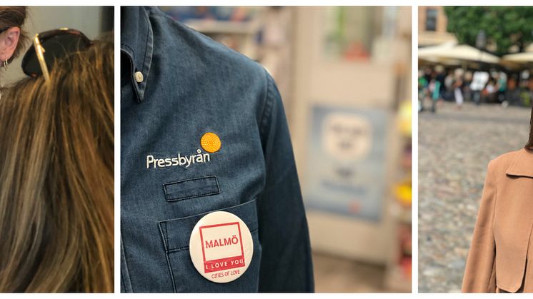 Alla medlemsverksamheter i Malmö Citysamverkan har i veckan fått badges med budskapet "Malmö I Love You".