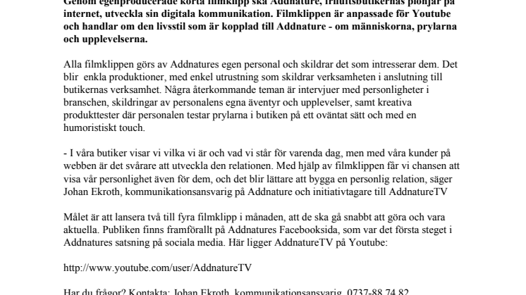 Premiär för AddnatureTV