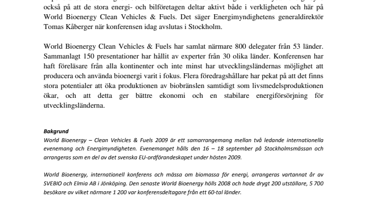 Bioenergibranschen nu global