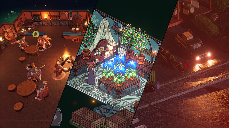 De tre spelen från Yrgo som är nominerade i Swedish Game Awards. Från vänster: Beer & Plunder, The Tale of the Greenhouse och Deliver at all costs.