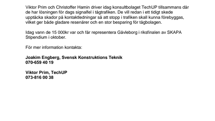 Inkubatorsbolag vinnare av SKAPAs länspris fjärde året i rad!