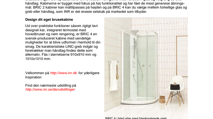 Brusekabiner med unikke valgmuligheder