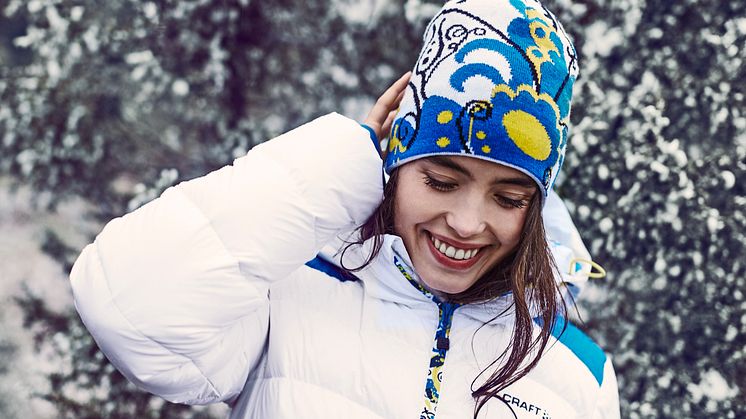Falun down jacket, Falun knit hat