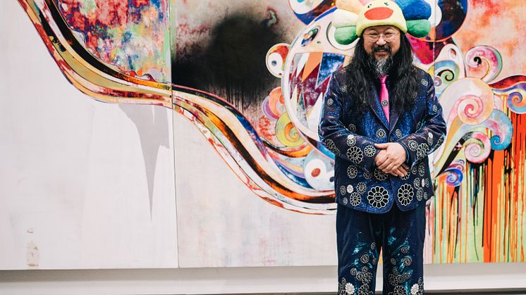 Takashi Murakami før åpningen av utstillingen "Murakami by Murakami" på Astrup Fearnley Museet. Foto: Michael Angeles 