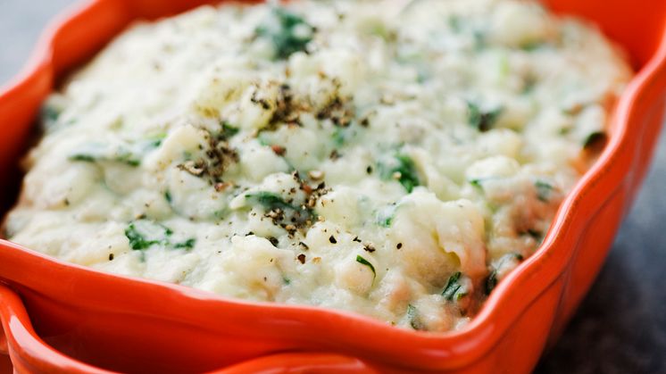 Månadens recept i juli - Grov potatisröra med spenat och getost