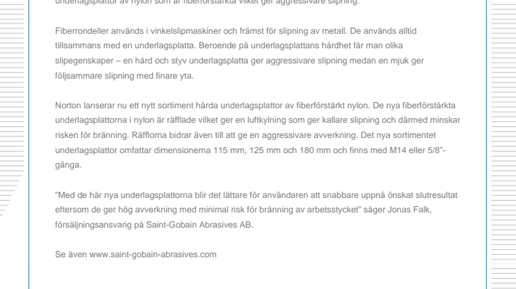 Nya underlagsplattor för fiberrondeller