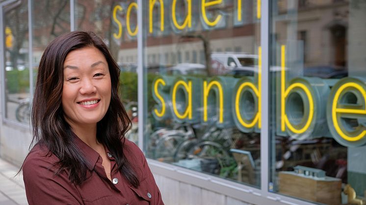 Jenny Kåhre, Arkitekt och vd på Sandellsandberg, pratade om den arkitektoniska utvecklingen och tittade in i spåkulan. Bild: sandellsandberg (AFRY)