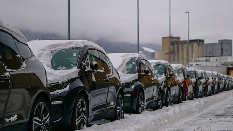 BMW i3 på kaia i Drammen