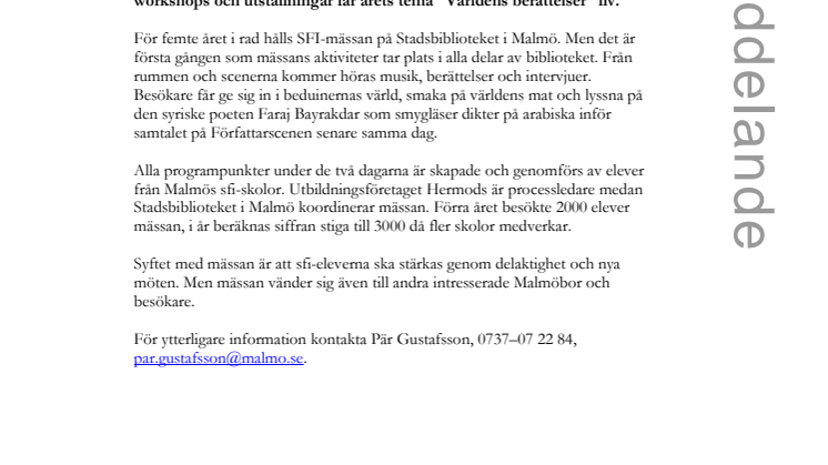 ​Sfi-elever bjuder på berättelser från hela världen