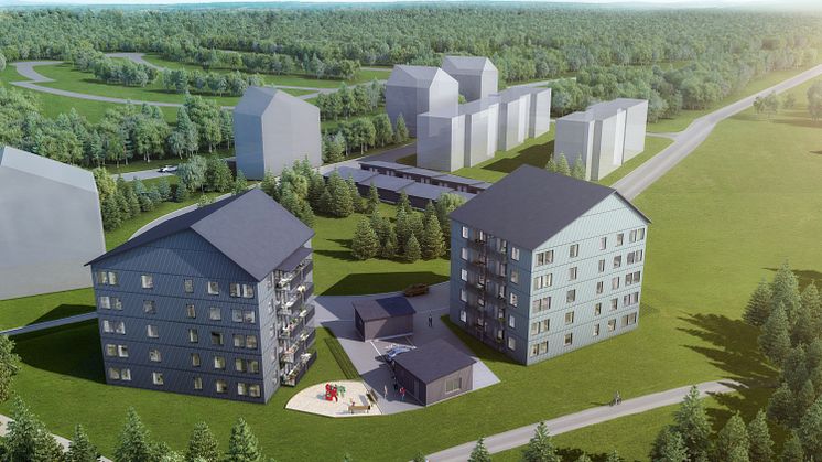 Brf Midnattssolen på Repisvaara är Riksbyggens första etapp av bostäder i den nya staden. Planerat tillträde hösten 2020.
