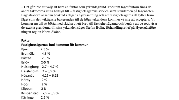 Fastighetsägarna yrkar på upp till 6,25 procent i hyreshöjning
