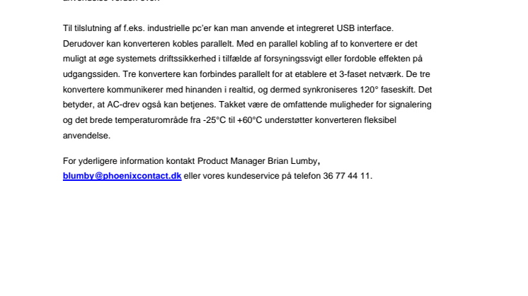 DC/AC-konverter til DIN-skinnen
