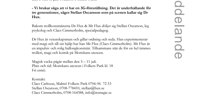 Det blir en magisk vecka i Folkets Park