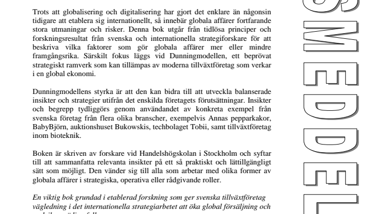 Ny bok: Globala affärer- tidlösa principer och strategiska nätverk