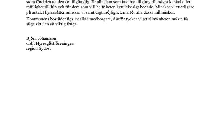 Vi kräver folkomröstning i Växjö