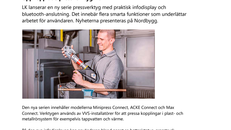 Uppkopplade pressverktyg från LK