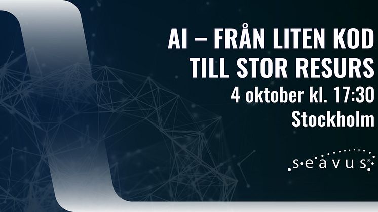 Seminarium: AI – från liten kod till stor resurs, 4 oktober kl. 17:30