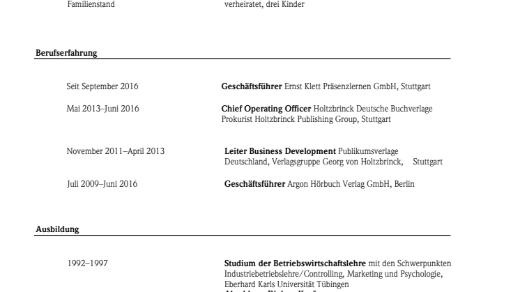 Lebenslauf Christian Döttinger und Dr. David Klett
