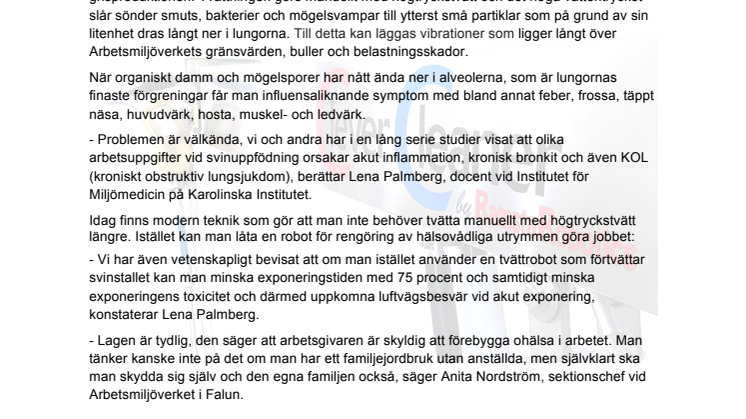 Organiskt damm i lantbruk stor hälsofara