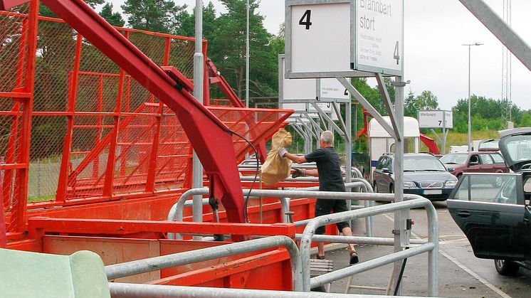 Söndagsöppet på Öjersjö återvinningscentral i Partille från 2023