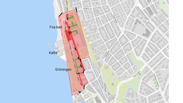 Det är helt avstängt för biltrafik inom det rödmarkerade området fredag 6 juli och lördag 7 juli mellan klockan 06:00 och 18:00