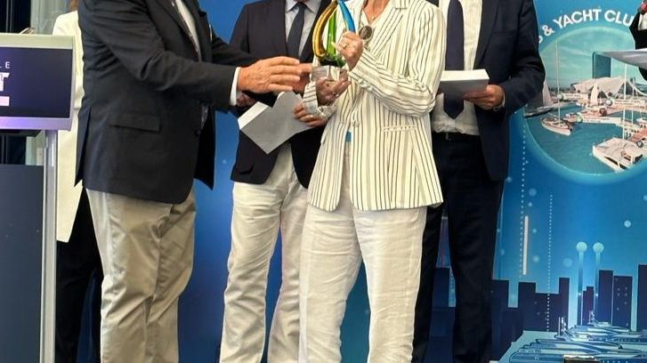 Managing Director of Karpaz Gate Marina, Liza Singer, receives the Sustainable Smart Marina Award in Monaco