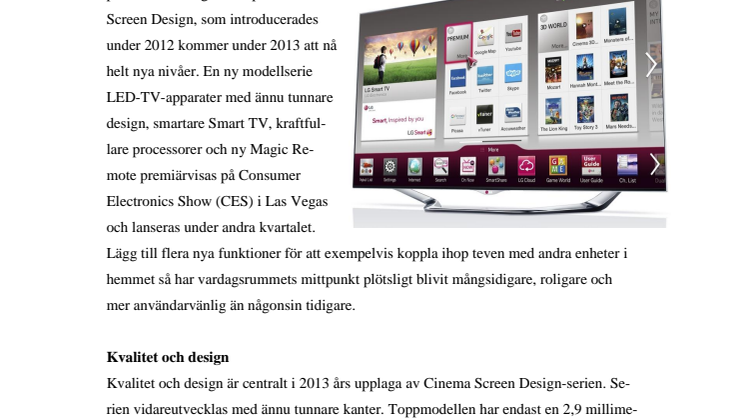 NYA DESIGN-TV FRÅN LG: VARDAGSRUMMETS MITTPUNKT BLIR SMARTARE OCH SNYGGARE ÄN NÅGONSIN 
